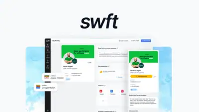 SWFT Connect is a digital business card and lead-capture platform that shares contact details, social links, and CTAs through QR codes, NFC cards, App