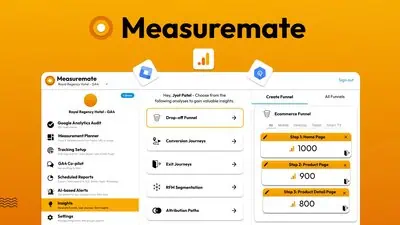 MeasureMate is an AI-powered Google Analytics 4 assistant that automates GA4 audits, GTM tag deployment, BigQuery reporting, and anomaly monitoring fo