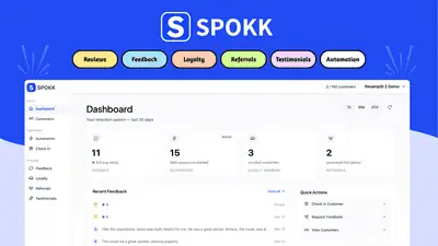 Spokk is an AI customer feedback platform that collects voice, chat, or form responses and drafts ready-to-post five-star reviews with loyalty and ref