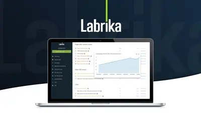 Labrika is an AI-assisted on-page and technical SEO platform that audits sites against 230+ ranking factors and tracks keyword positions.