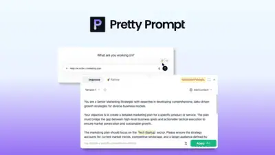 PrettyPrompt is a browser extension that rewrites rough text into structured prompts inside ChatGPT, Claude, and Gemini.