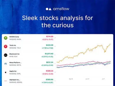 Amsflow is an AI-powered financial research platform that analyzes 70,000+ stocks, crypto, forex, and commodity assets with a screener, dashboards, an