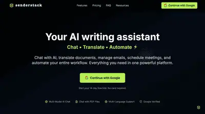 SenderStack is an AI email assistant for Gmail that drafts emails, summarizes threads, translates messages, and reports basic engagement analytics.