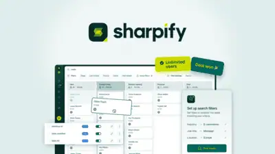 Sharpify is an all-in-one B2B CRM that combines lead capture, sales automation, and pipeline management with a 200-million-contact prospecting databas
