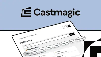 Castmagic is an AI content repurposing platform that turns long-form audio and video into blog posts, social clips, show notes, and newsletters.