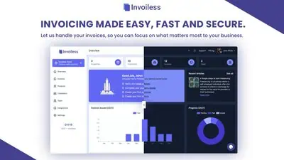 Invoiless is an all-in-one invoicing platform for creating, sending, tracking, and managing invoices, estimates, and payments for freelancers and smal