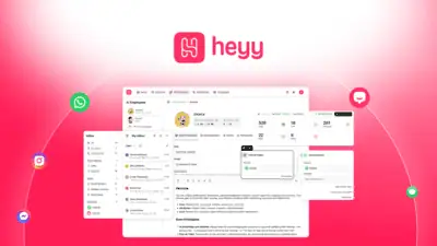 Heyy is an AI-powered unified inbox that handles customer messaging across WhatsApp, Instagram, Facebook Messenger, Telegram, email, and web chat.