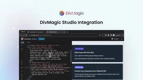Effortless element editing and storage with DivMagic Studio integration.