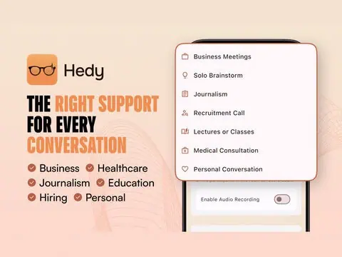 hedy ai real time meeting class coach pro 1 year subscription screenshot 3