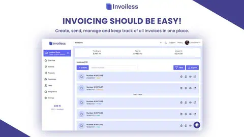 Create, send, manage, and keep track of all invoices in one place