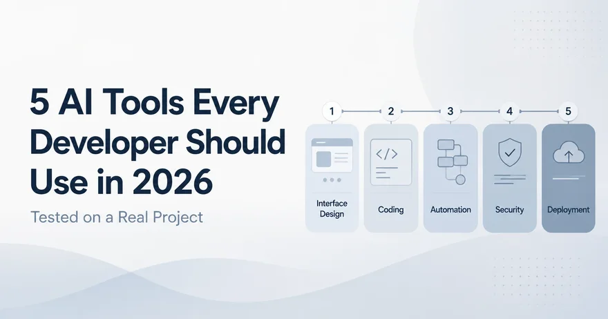 5 AI tools every developer should use in 2026 across interface design, coding, automation, security and deployment