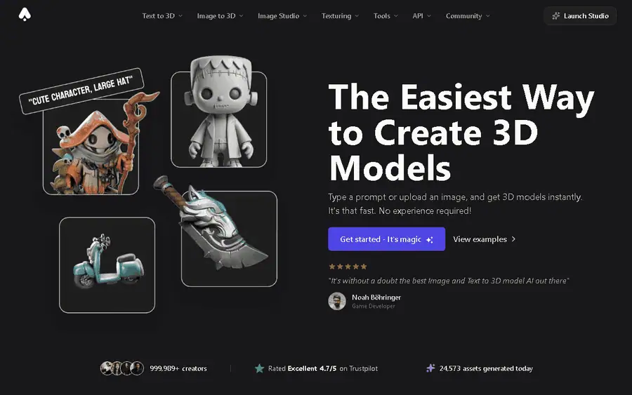 3D AI Studio affiliate program - commission rates and program details