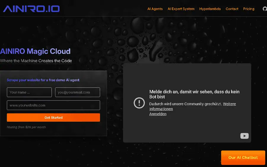 AINIRO affiliate program - commission rates and program details