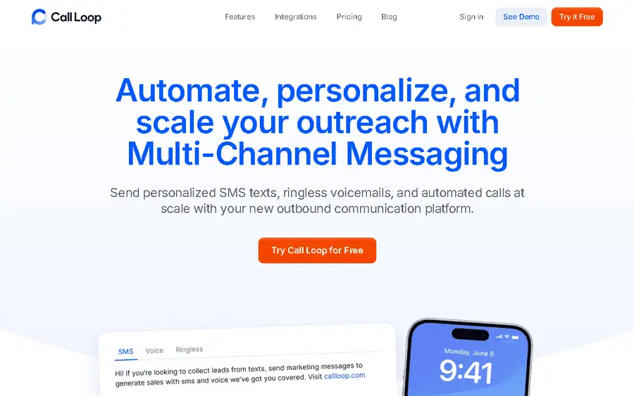 Call Loop affiliate program - commission rates and program details