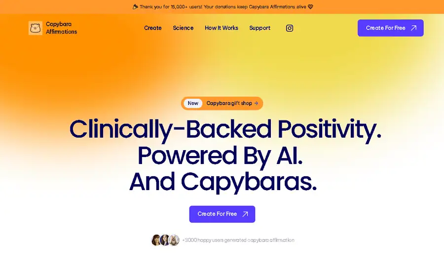 Capybara Affirmations AI affiliate program - commission rates and program details