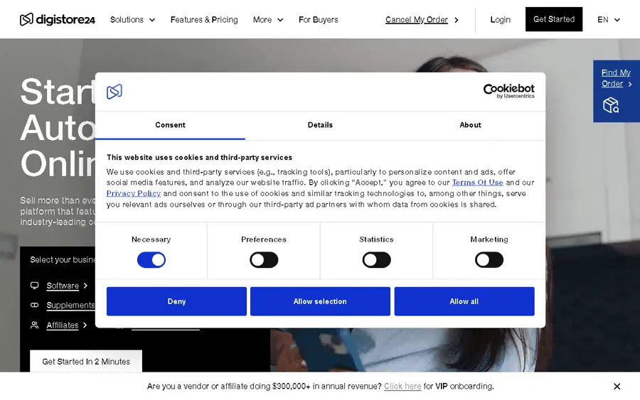 Digistore24 affiliate program - commission rates and program details