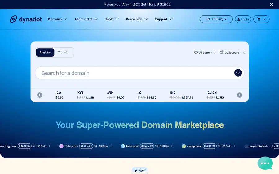 Dynadot affiliate program - commission rates and program details
