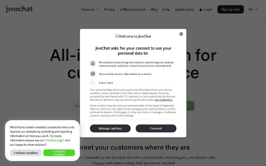JivoChat affiliate program - commission rates and program details