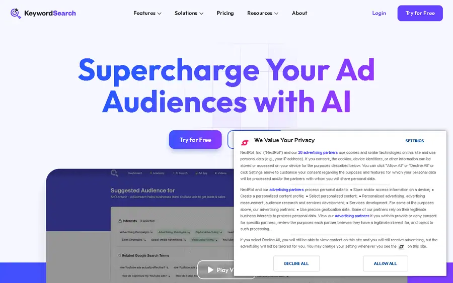 KeywordSearch affiliate program - commission rates and program details