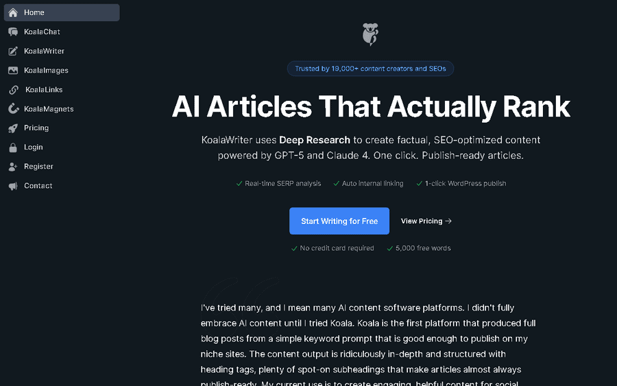 Koala AI affiliate program - commission rates and program details