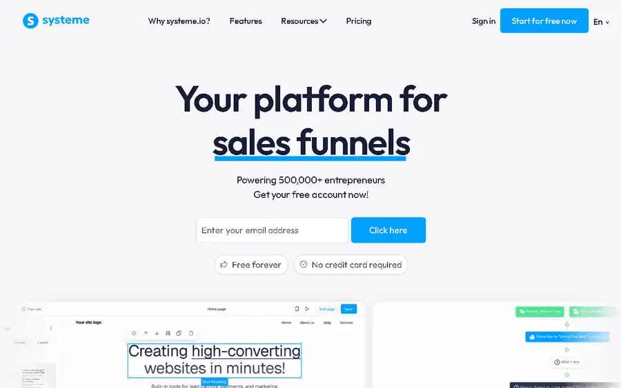 Systeme.io affiliate program - commission rates and program details