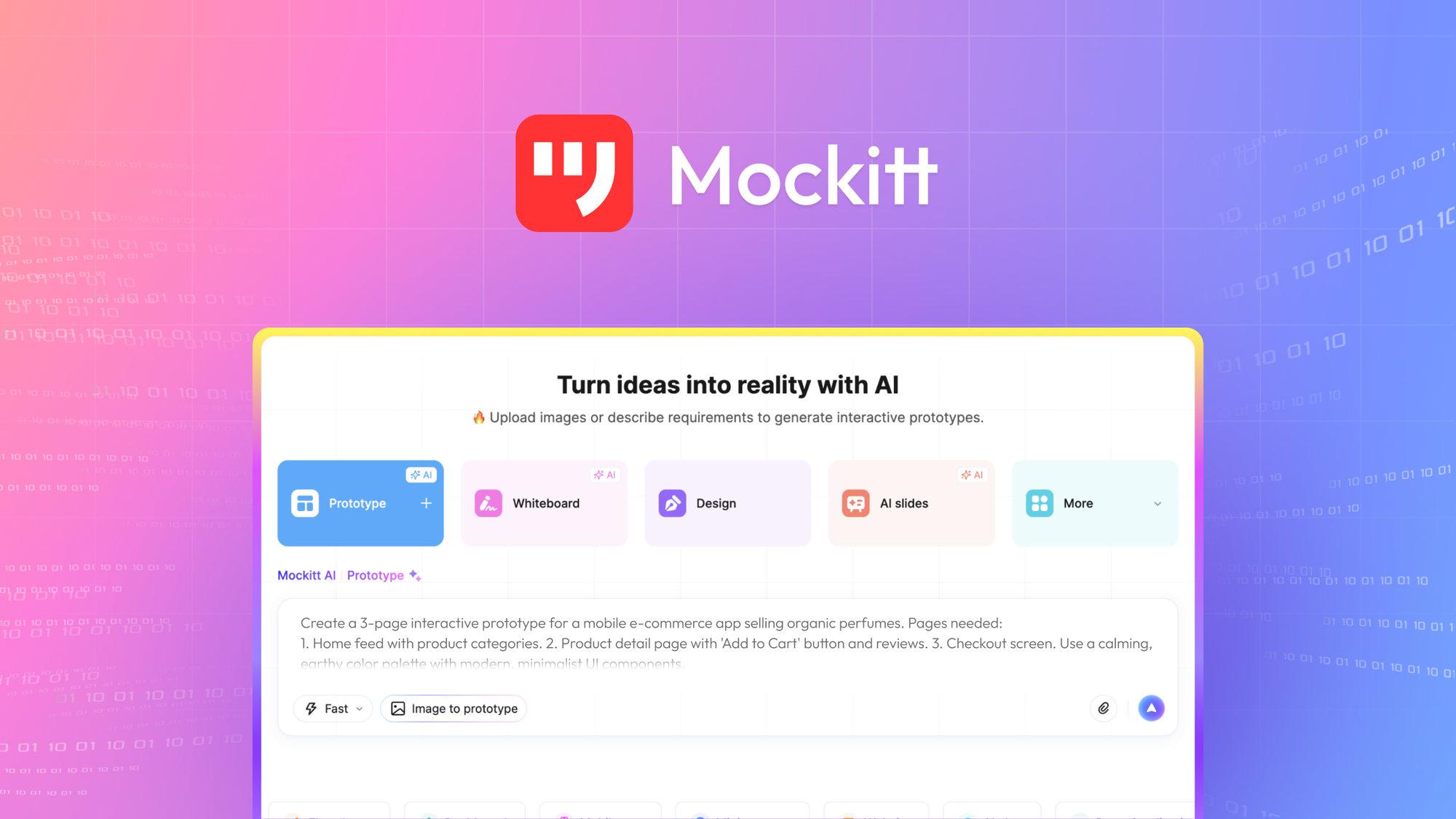 Mockitt is a Wondershare-built AI design platform that combines prototyping, UI design, infinite whiteboarding, and diagramming inside one cross-platf