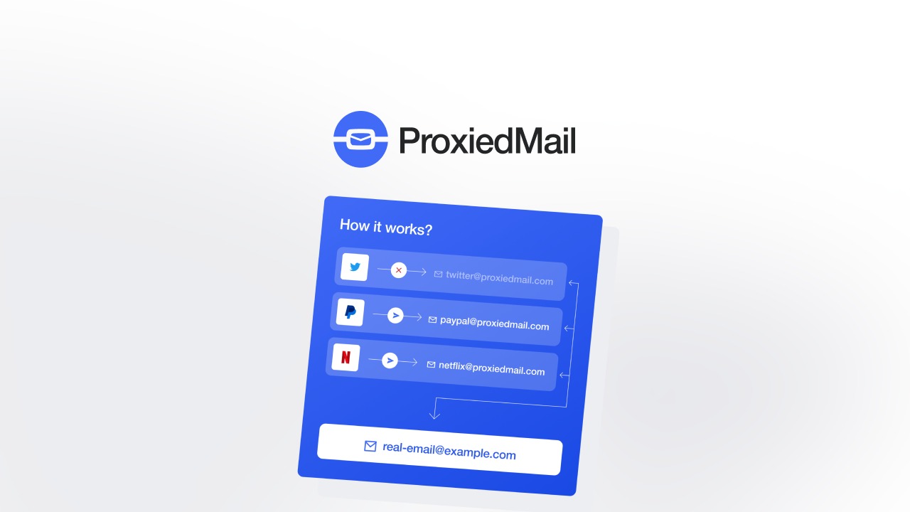 ProxiedMail is a proxy-email service that generates unlimited disposable aliases which forward to your real inbox, hiding your real address from sende