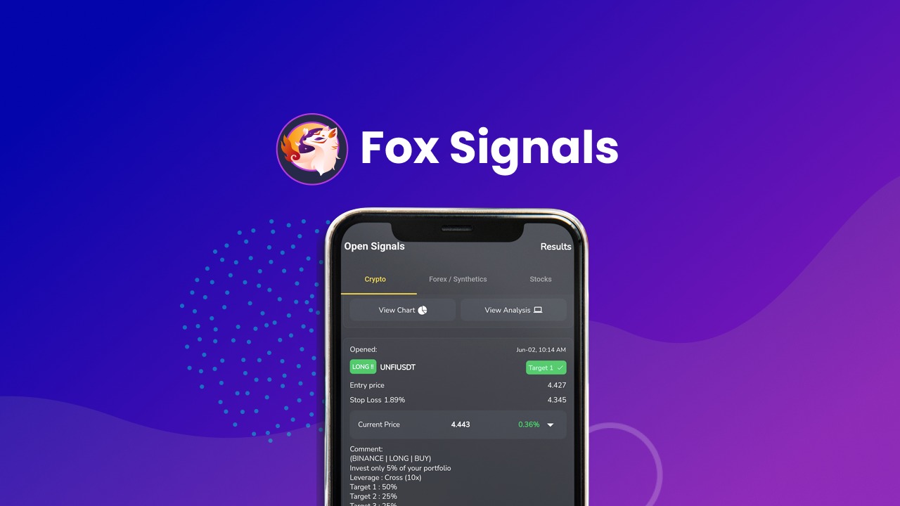 Fox Signals is an AI trading signal app that scans crypto and stock markets and pushes real-time buy and sell alerts with entry, take-profit, and stop
