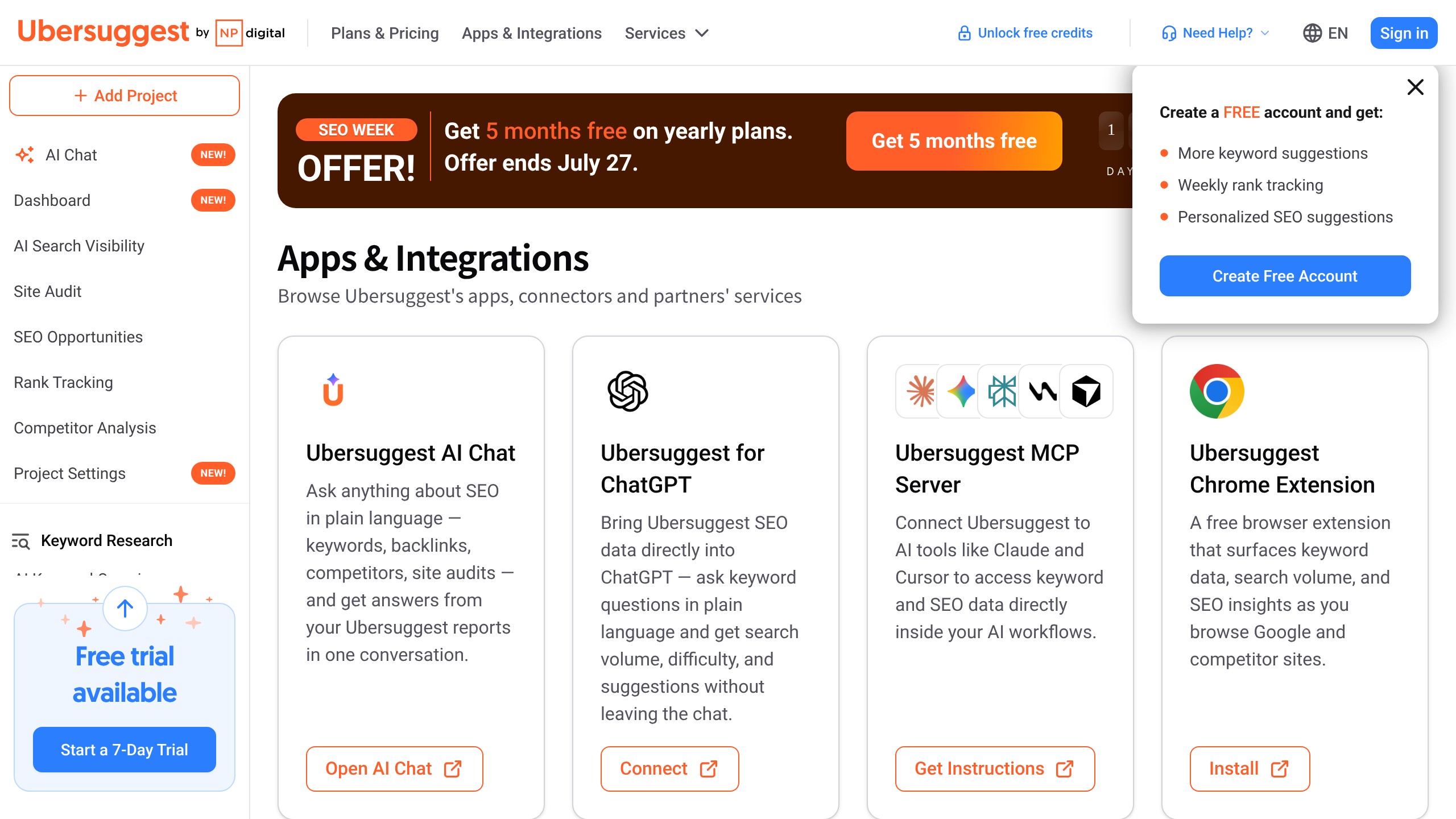 AI Tools Neil Patel homepage showing AI directory listing