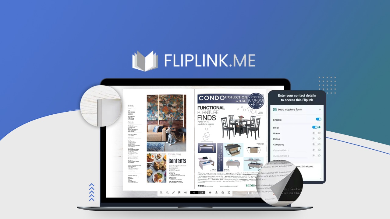 FlipLink.me is a PDF-to-flipbook converter that adds custom branding, reader analytics, and email lead capture for marketers, photographers, and real