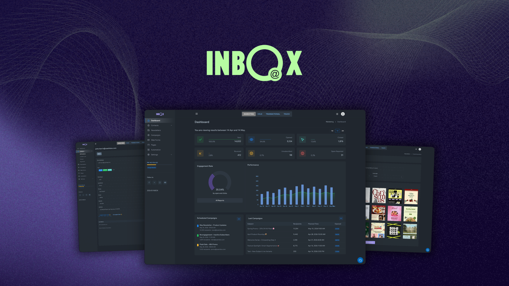 UseINBOX is an email marketing and automation platform with a drag-and-drop editor, segmentation, A/B testing, and real-time campaign analytics.