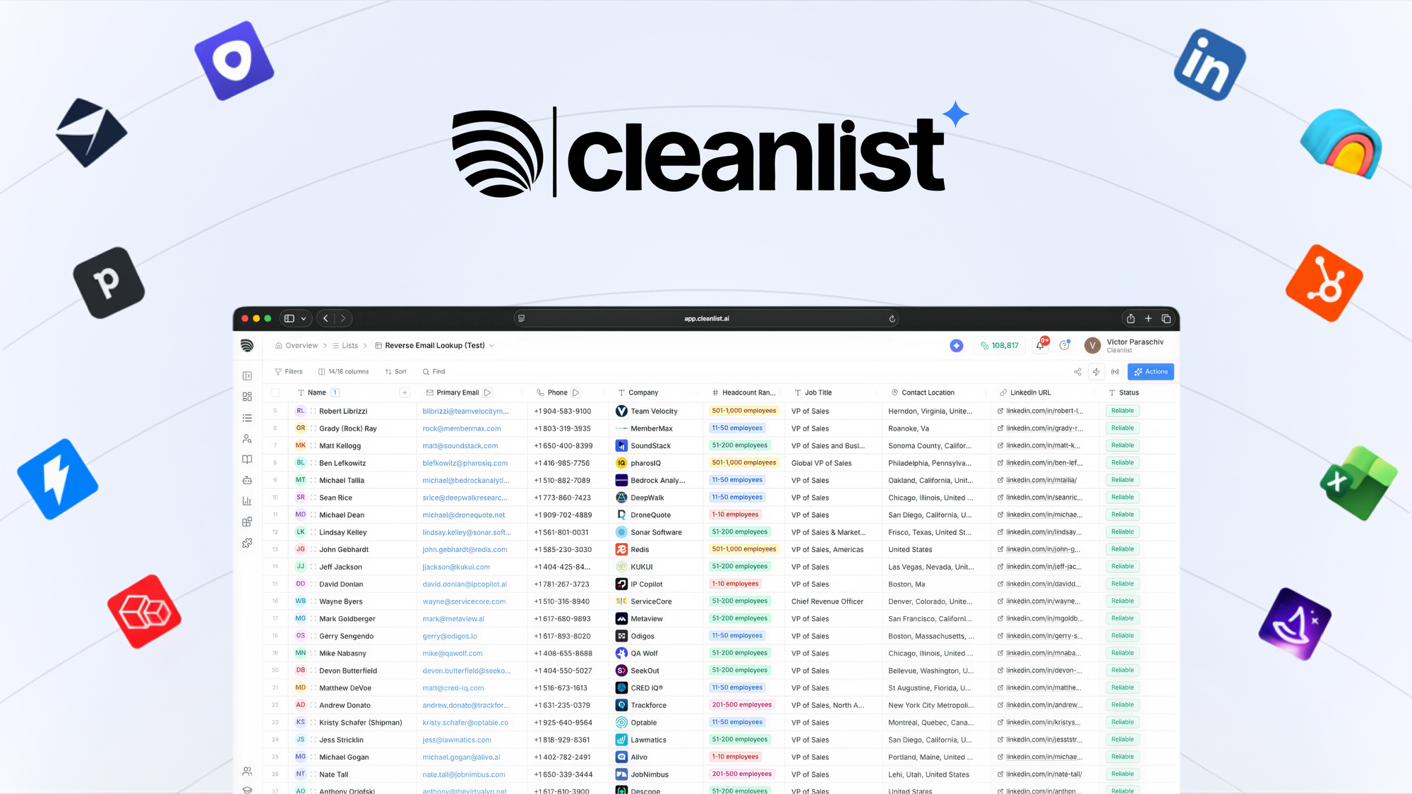 Cleanlist AI is a B2B lead enrichment platform that finds and verifies prospect email addresses and phone numbers at scale using a waterfall of multip