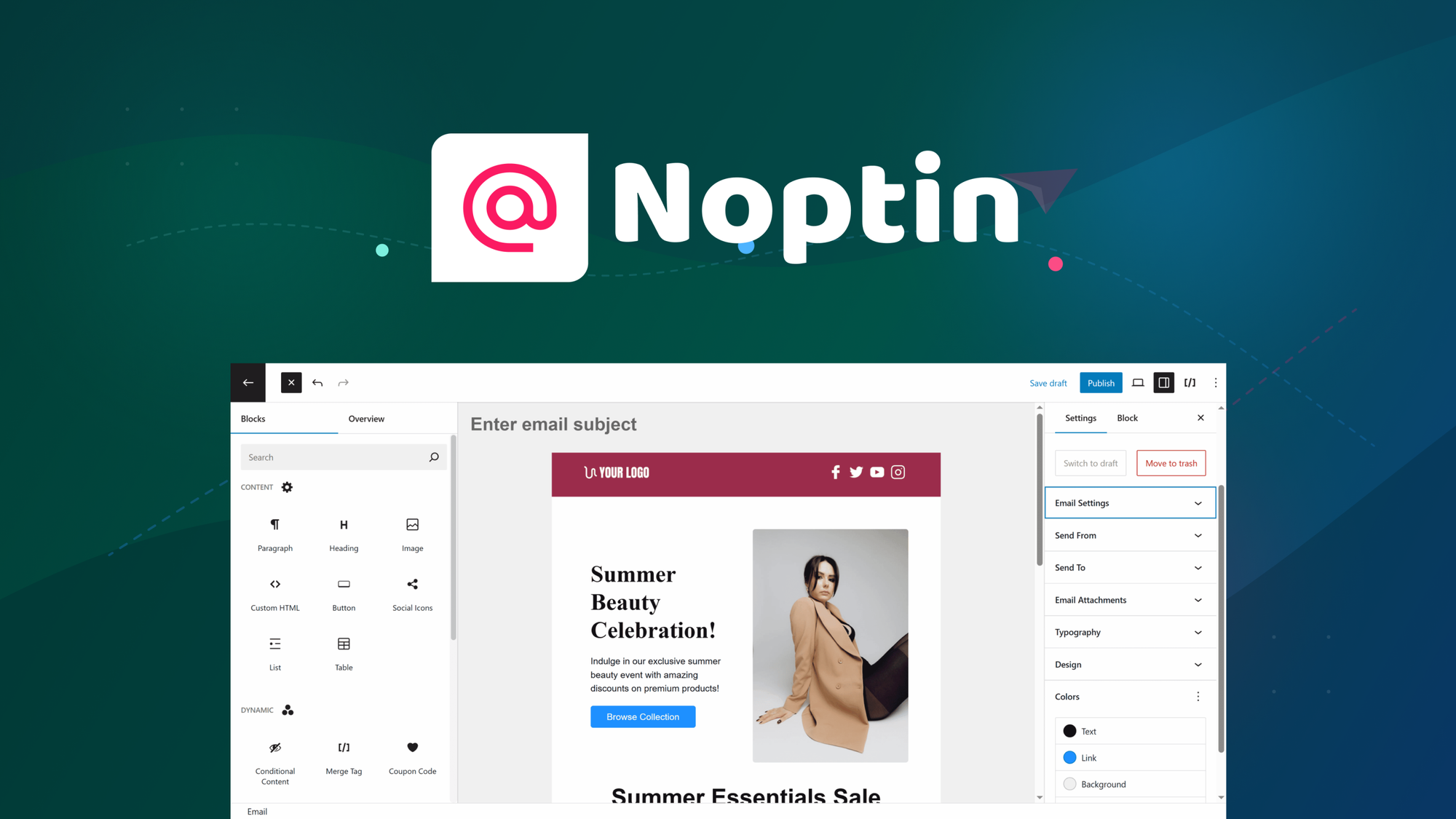 Noptin is a WordPress plugin that builds, sends, and automates email newsletters and drip courses with AI directly inside your WordPress dashboard.