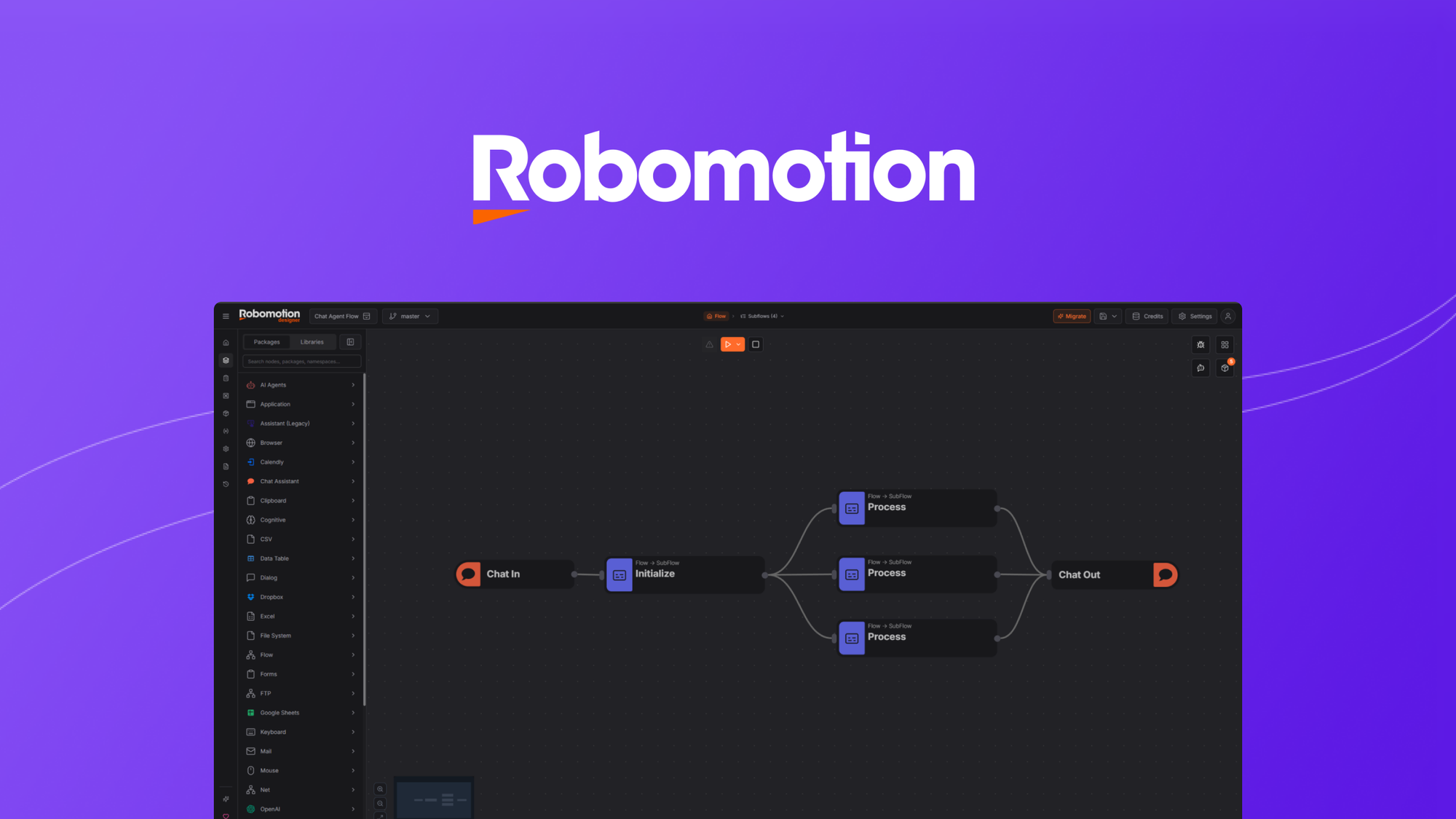 RoboMotion RPA is a low-code, cloud-native robotic process automation platform that builds bots to automate web and desktop tasks.