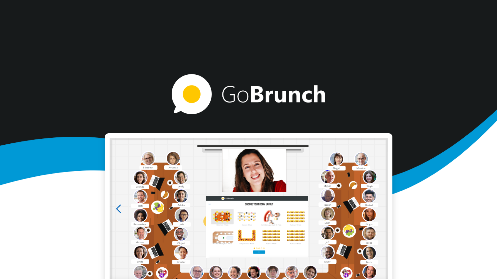 GoBrunch is a virtual meeting and webinar platform with themed, interactive breakout rooms that let attendees move between spaces to reduce Zoom fatig