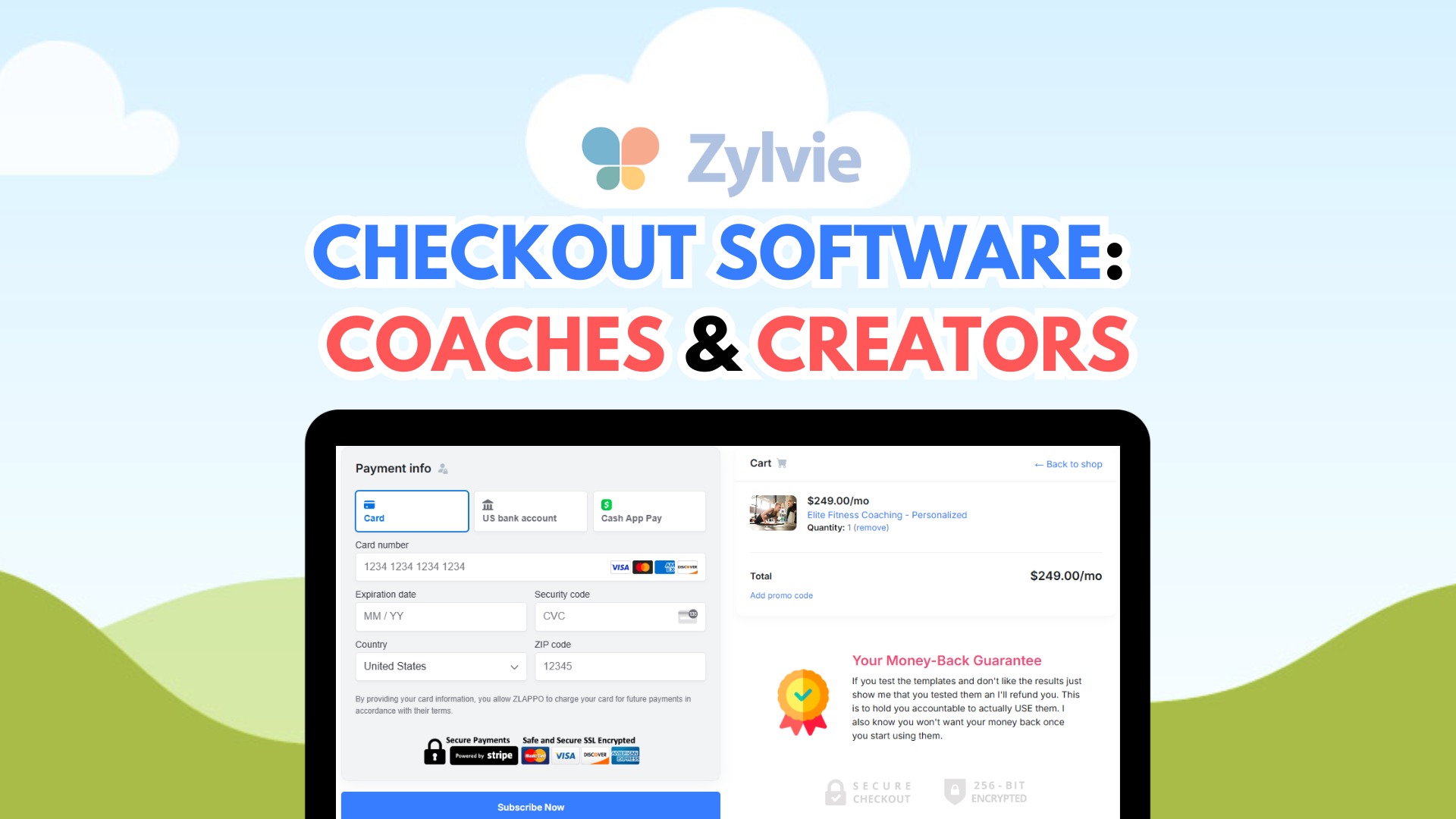 Zylvie is checkout and sales funnel software that lets creators and coaches sell digital products and subscriptions with a forever 0% commission inste