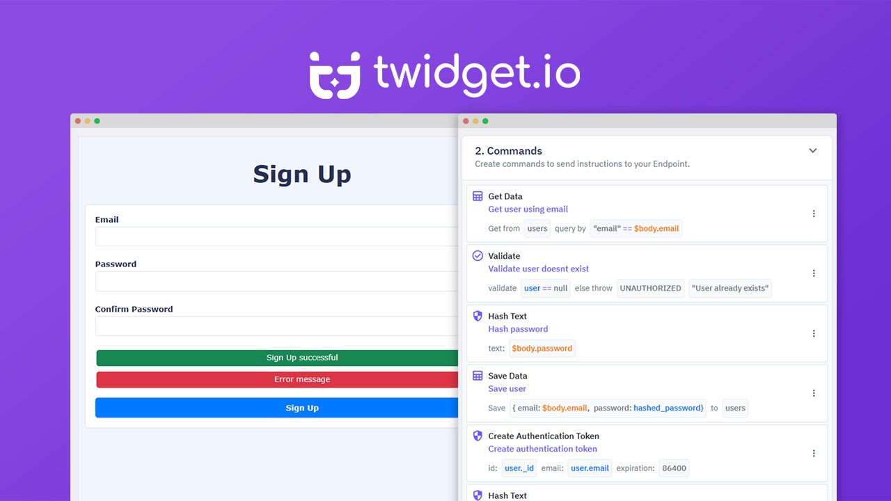 Twidgetio is a no-code platform for building, deploying, and managing APIs through a visual drag-and-drop interface instead of writing backend code.