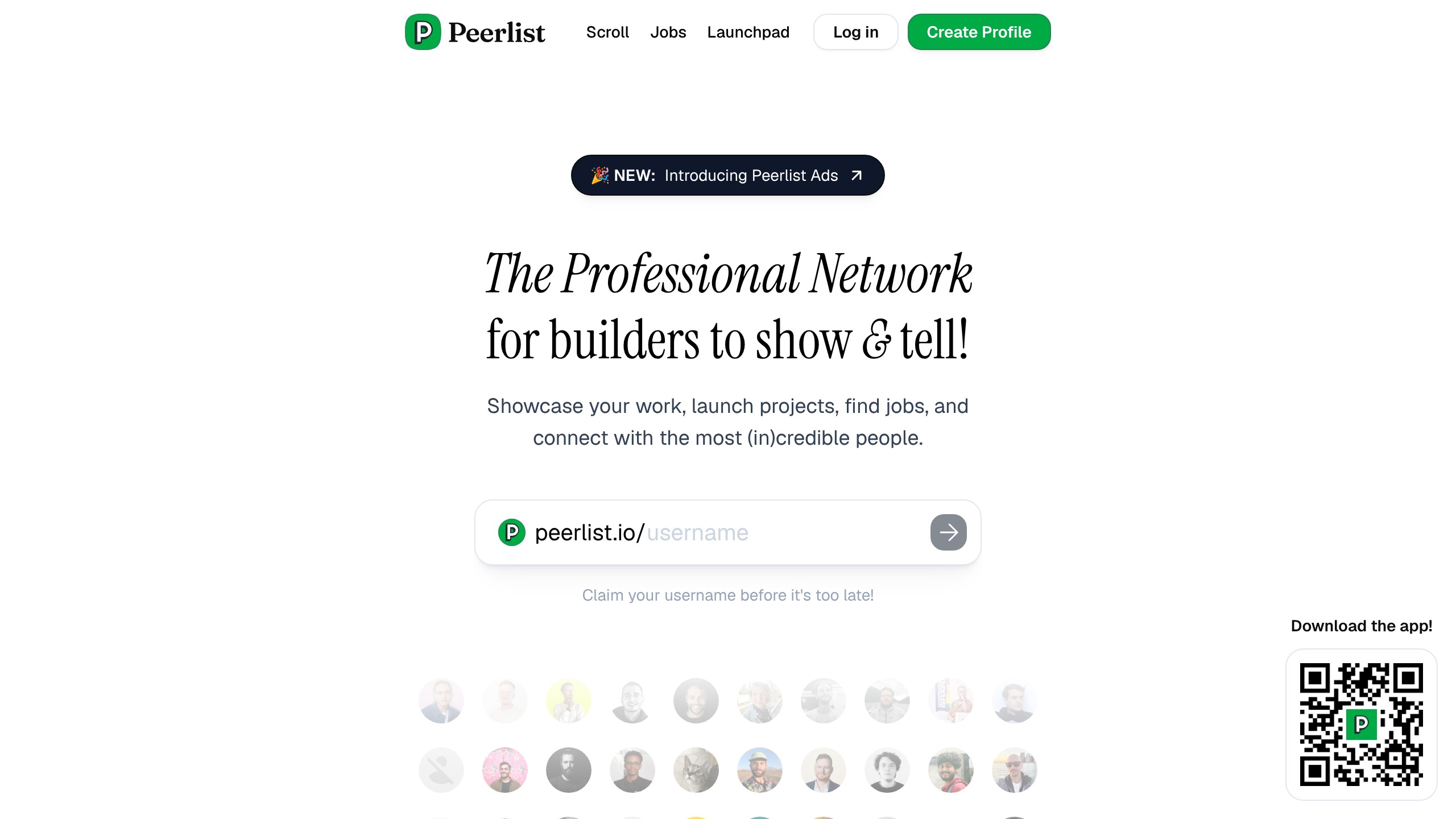 Peerlist homepage showing AI directory listing